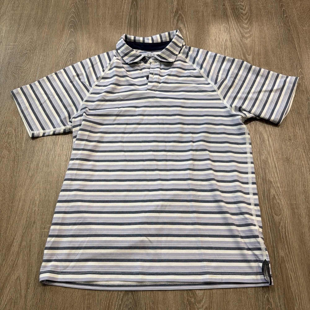 Rhone Polo Shirt Men's S Blue Striped Short Sleeve Golfing Solid Stretch